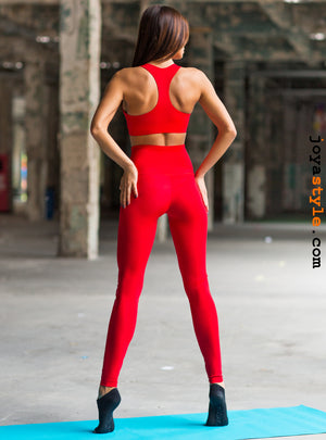 Red Yoga Pilates Zumba with Red Corset Corset
